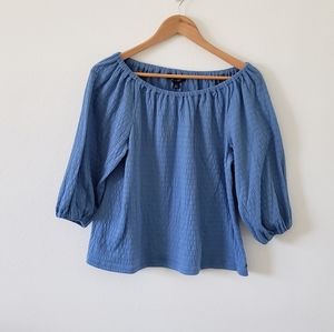 Tommy Hilfiger blue summer elastic peasant top